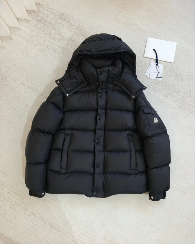 Moncler Maya Matte Hooded Down Jacket Detail