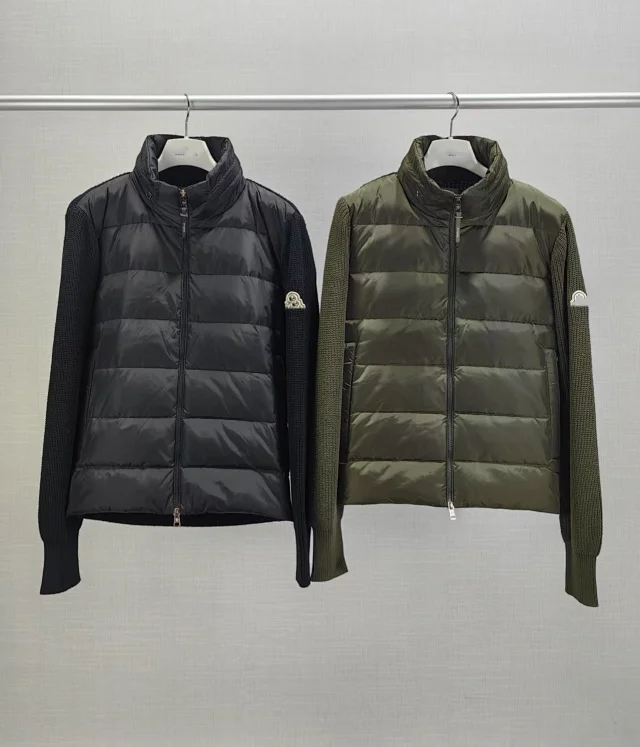 Mengjia SS25 Men's Logo Down Cardigan Detail