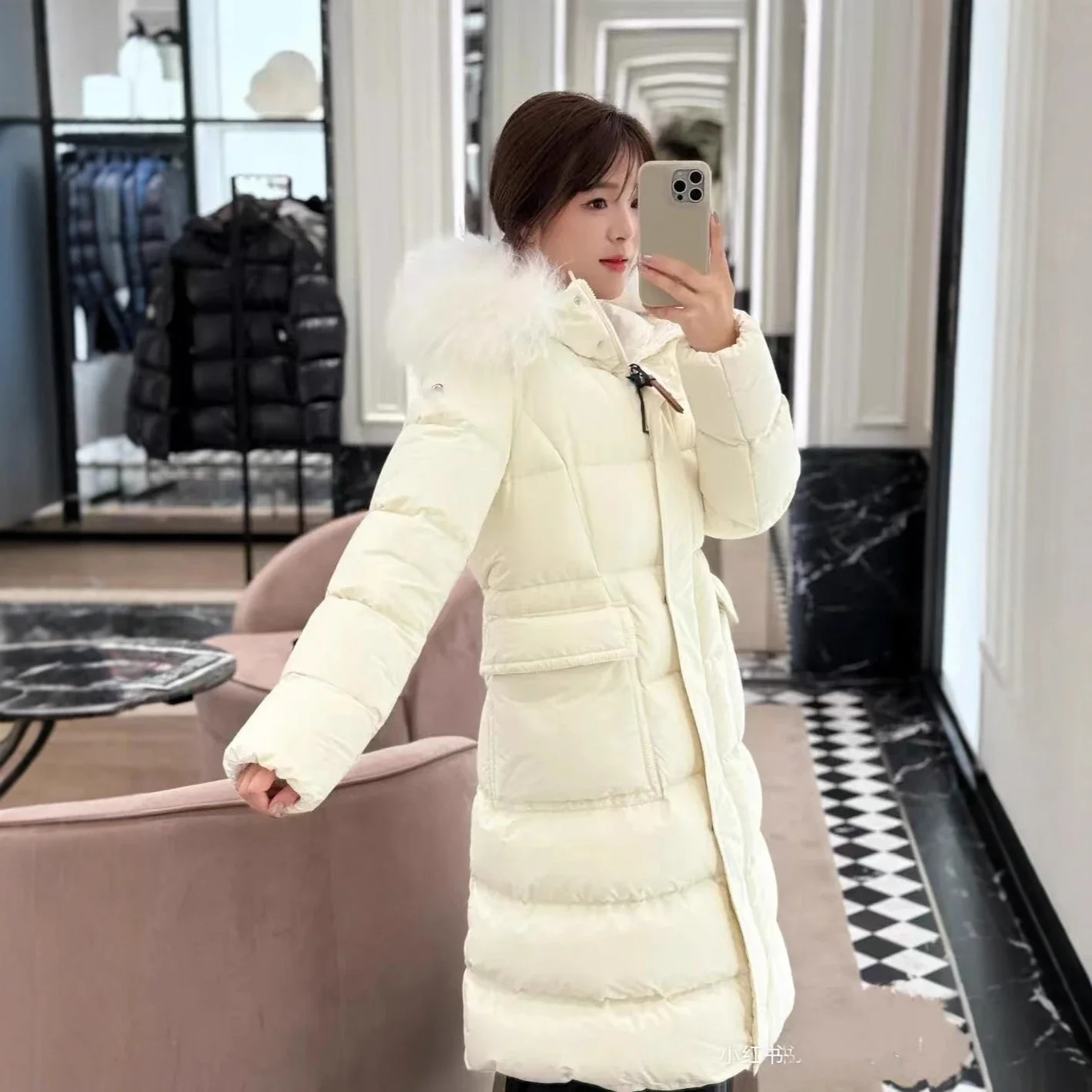 New Mengjia Women's Long Hooded Puffer