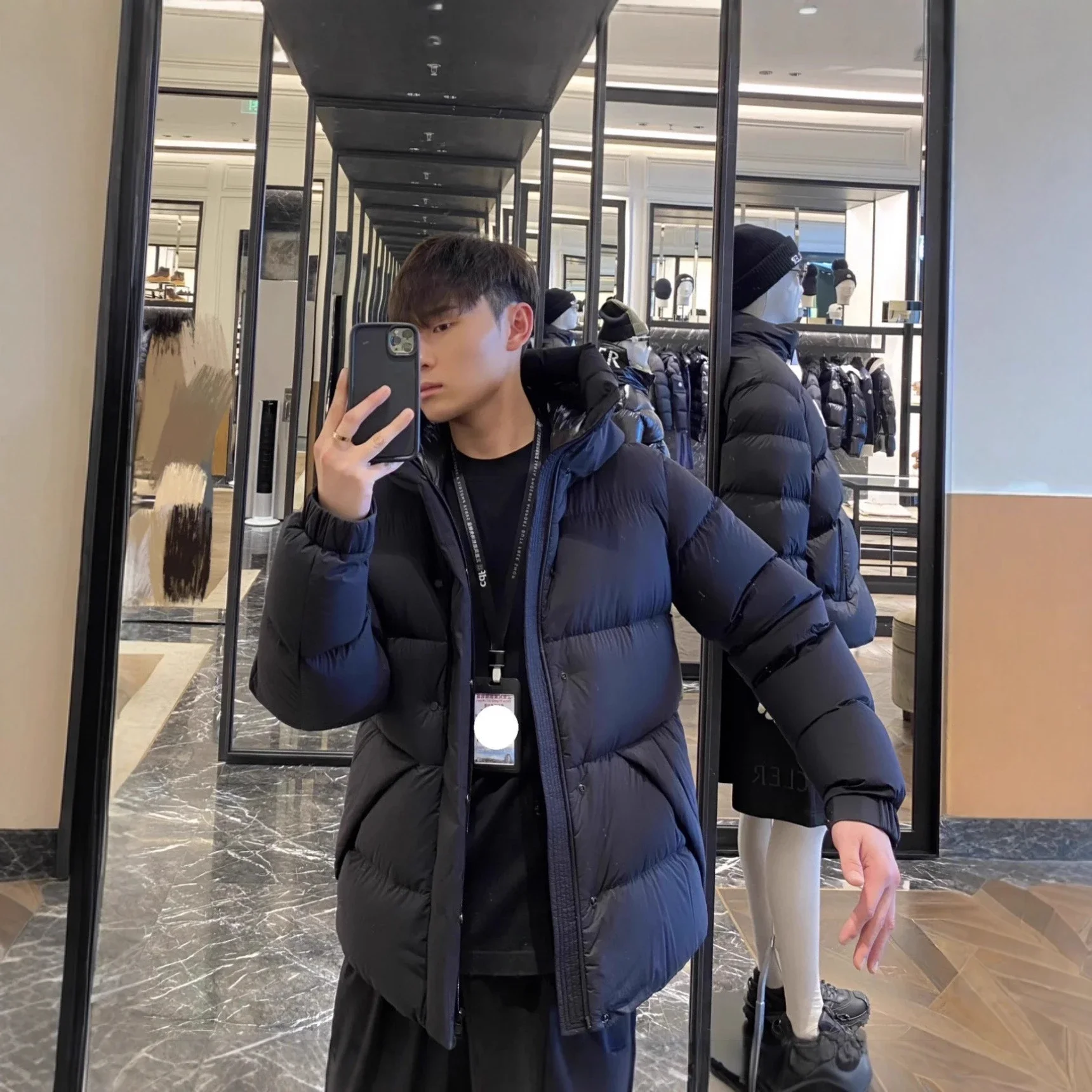 Meng's 25ssM Madeira Men's Color-Block Hooded Puffer