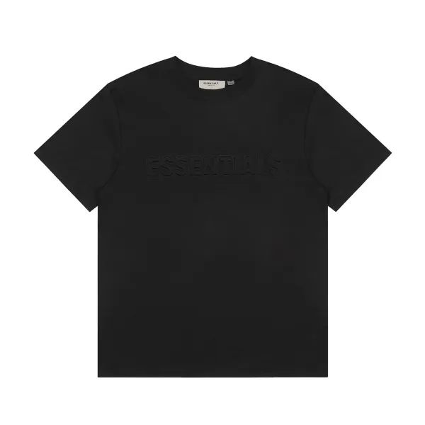 Fear of God Essentials Embossed Logo Black T-Shirt - 1