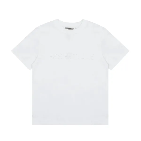 Fear of God Essentials Embossed Logo White T-Shirt - 1
