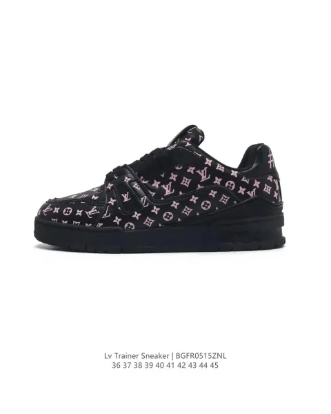 Louis Vuitton x Nike Trainer Sneaker Black Beige Yellow Sneakers - 7