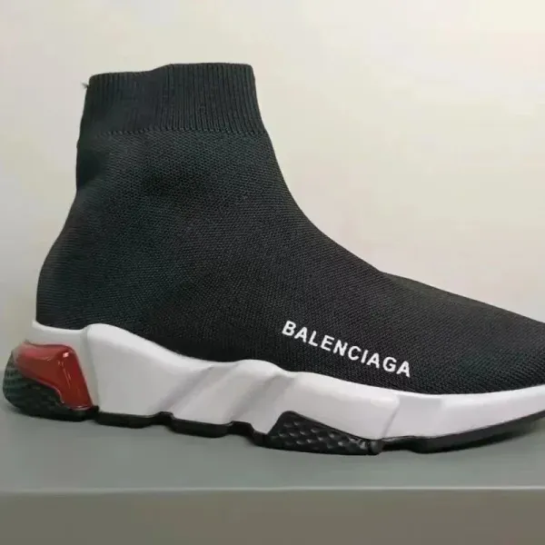 Balenciaga Speed Trainer Black White Red Sneakers - 1