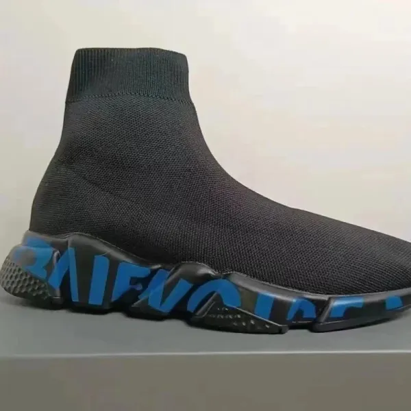 Balenciaga Speed Trainer Black White Neon Green Sneakers - 3