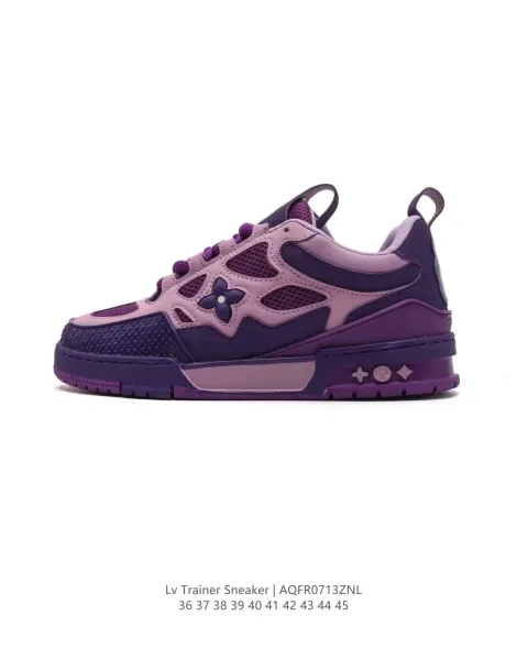 Louis Vuitton Trainer Sneaker Purple Multicolor Sneakers - 1