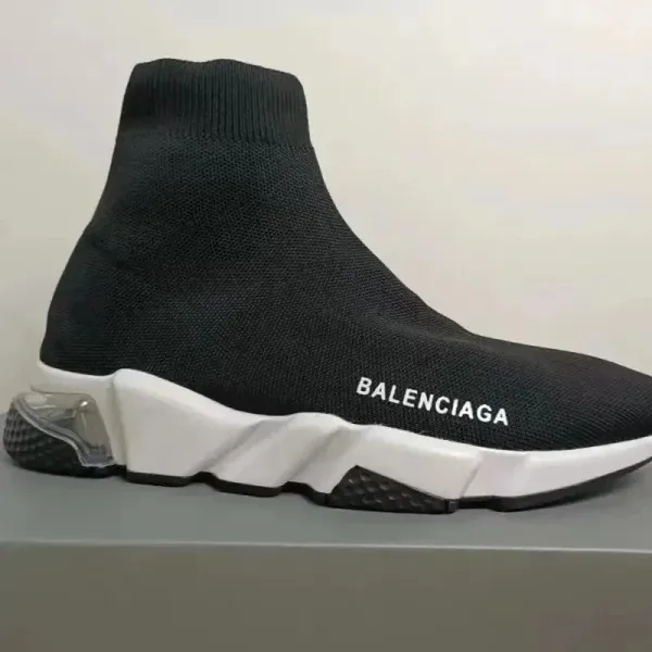 Balenciaga Speed Trainer Black White Sneakers - 1