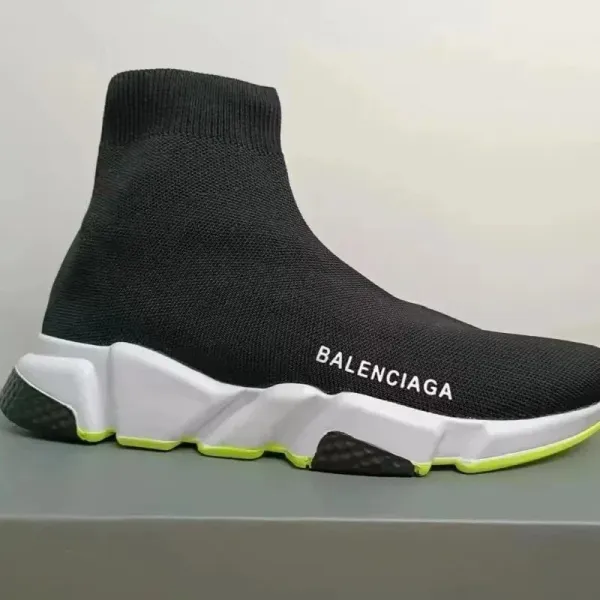 Balenciaga Speed Trainer Black/White/Neon Green Sneakers - 1