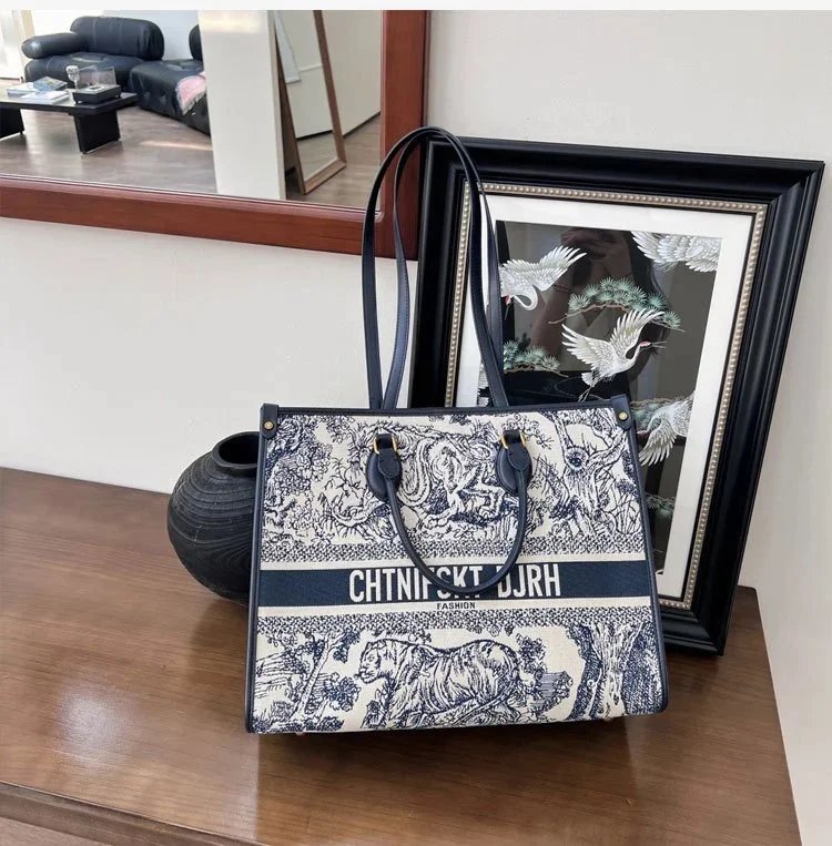 Dior Lady Dior Oblique Print Multicolor Handbag - 7
