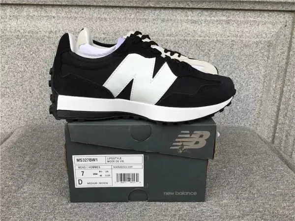 New Balance 327 Black White Sneakers - 1