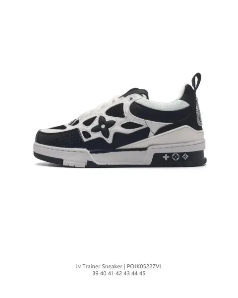 Louis Vuitton Trainer Sneaker Black and White Sneakers - 1