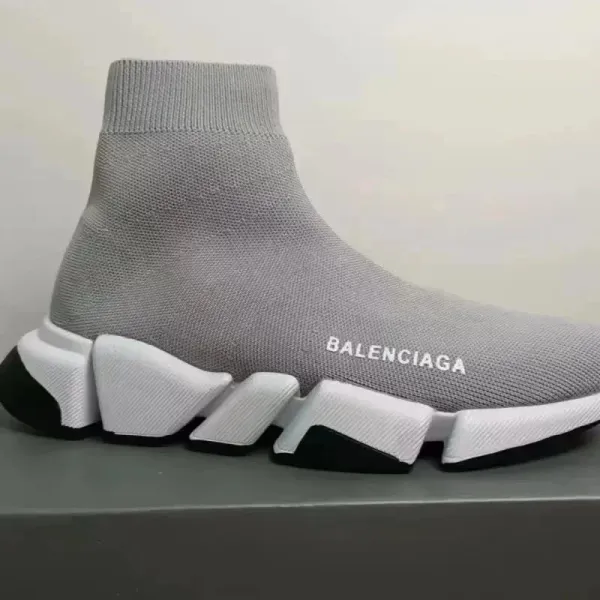 Balenciaga Speed Trainer Gray Knit Sneakers - 1
