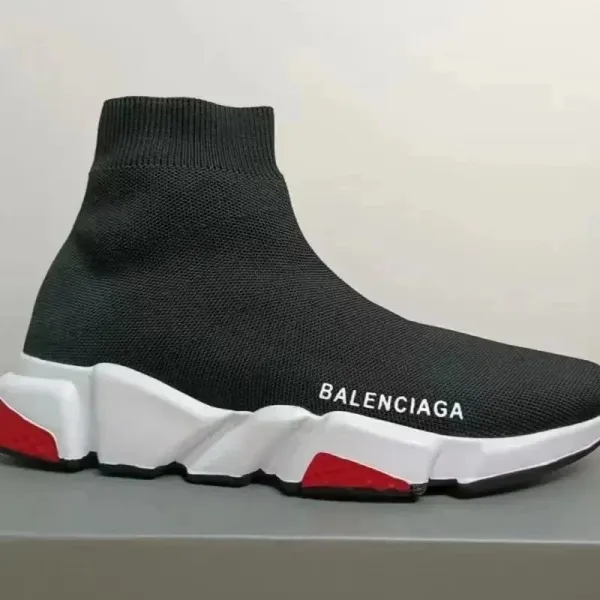 Balenciaga Speed Trainer Black White Red Sneakers - 1