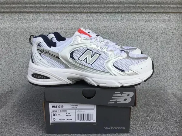 New Balance MR530SG White Navy Silver Running Shoes - 1