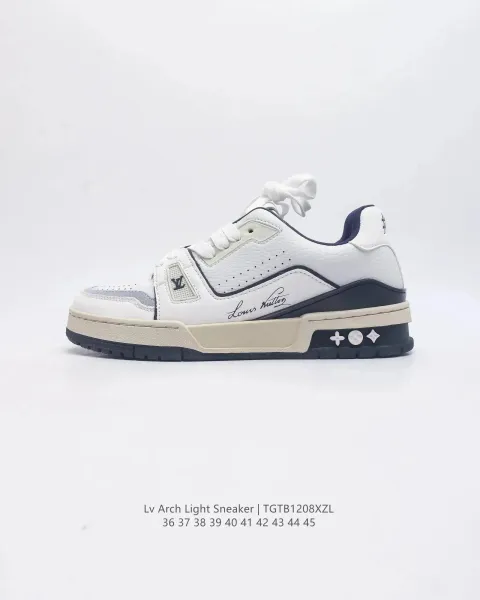 Louis Vuitton x Nike Trainer Sneaker Black Beige Yellow Sneakers - 10
