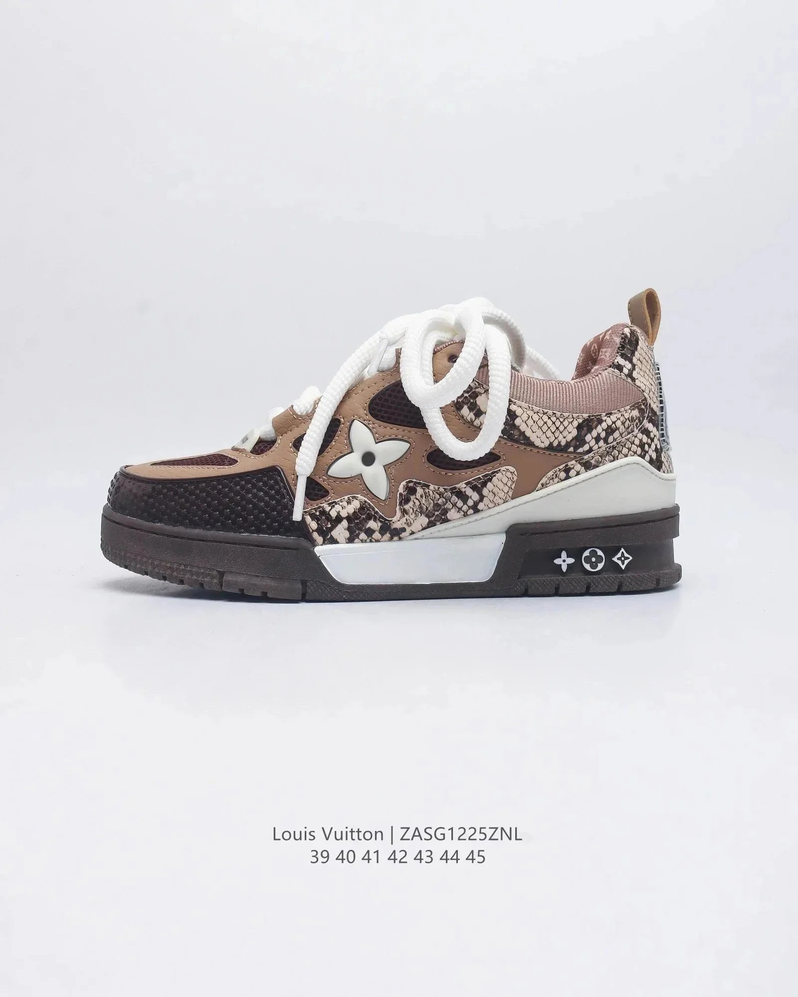 Louis Vuitton Archlight Snake Print Beige Brown Sneakers - 1