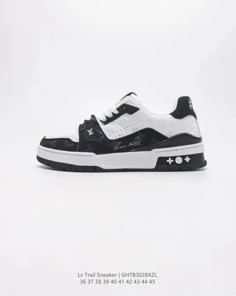 Louis Vuitton x Nike Trainer Sneaker Black Beige Yellow Sneakers - 9