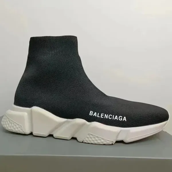 Balenciaga Speed Trainer Black and White Sneakers - 1