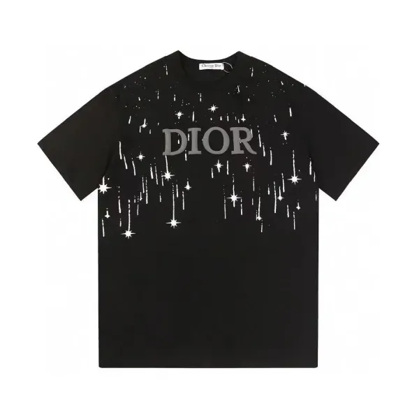 Dior Shooting Stars Print Black T-Shirt - 1