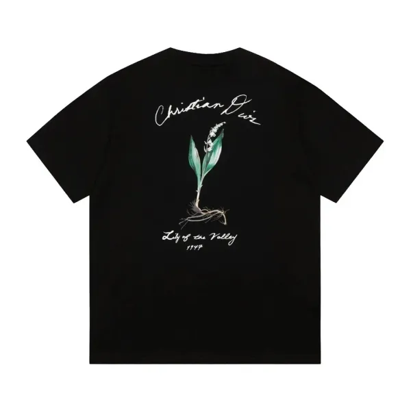 Dior Lily of the Valley Black T-Shirt - 1