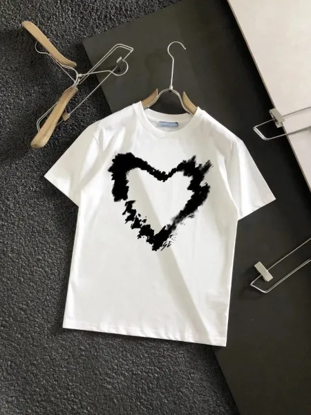 Off-White Heart Brushstroke Print White T-Shirt - 1