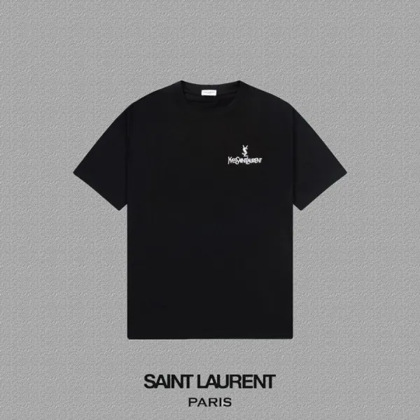 Saint Laurent Monogram Logo Black T-Shirt - 1