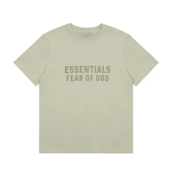 Fear of God Essentials Logo Print Sage Green T-Shirt - 1