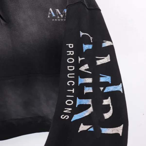 Amiri Productions x Saint Tears Drama Masks Hoodie Black - 9