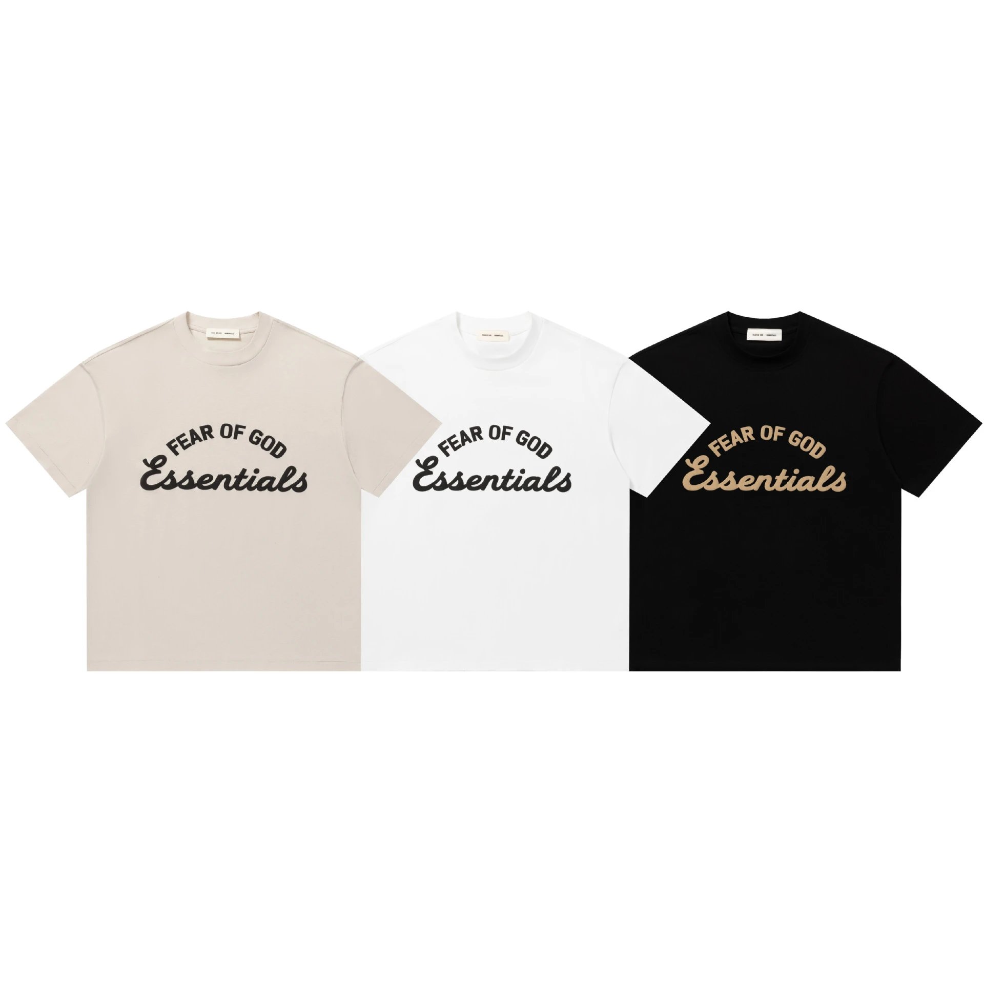 Fear Of God Essentials Light Blue White Black Graphic Tee