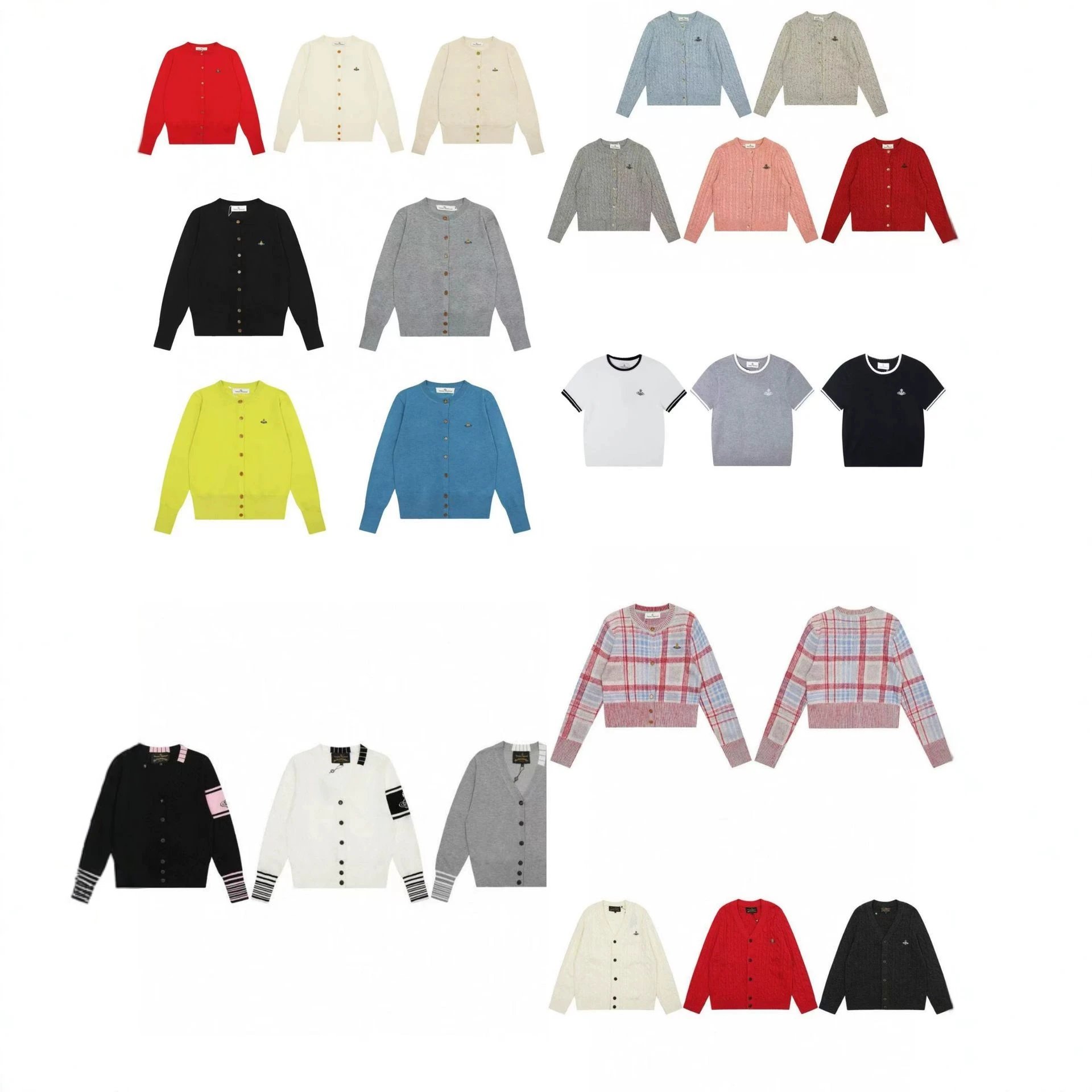 26SS Niche VV Planet Cardigan Sweater Round Neck V-Neck Sweater