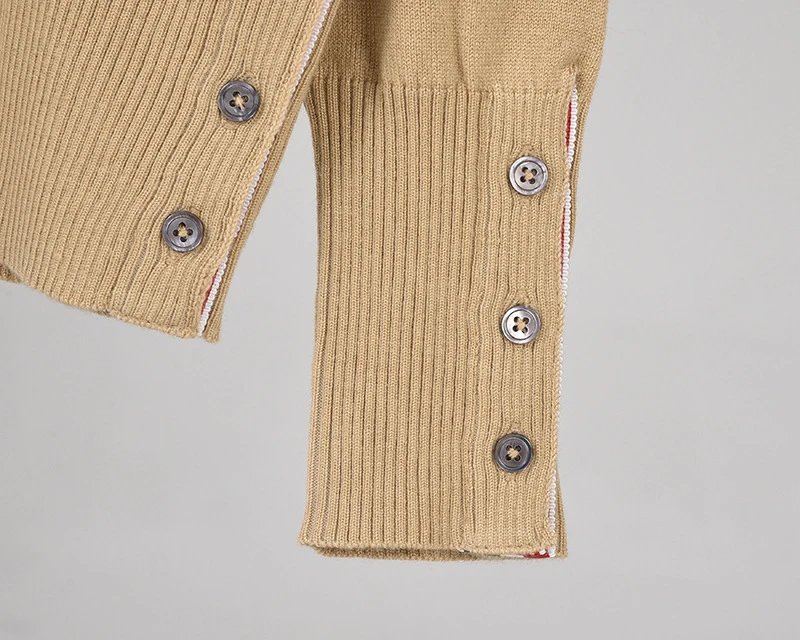 Thom Browne Four-Bar Stripe White V-Neck Cardigan - 22