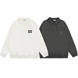 Miu Miu Logo-Embroidered Polo Sweatshirt [2 styles]