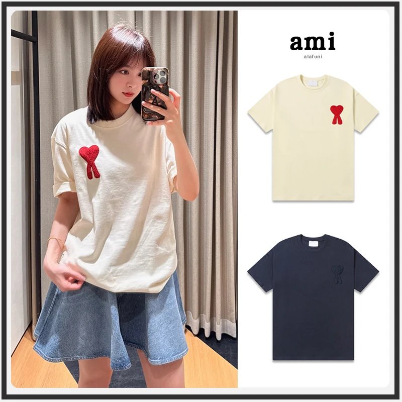 AM1 Short-Sleeve Early Spring Classic Big Heart Macaron T-Shirt