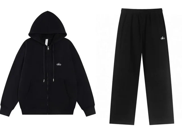 Alo Hoodies & Sweatshirts Logo Hooded Pullover Sweatshirt with Kangaroo Pocket product detail image 2