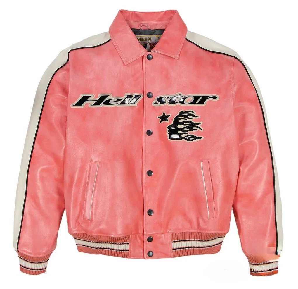 Amiri Rex 50 Star-Embroidered Leather Jacket Orange - 16