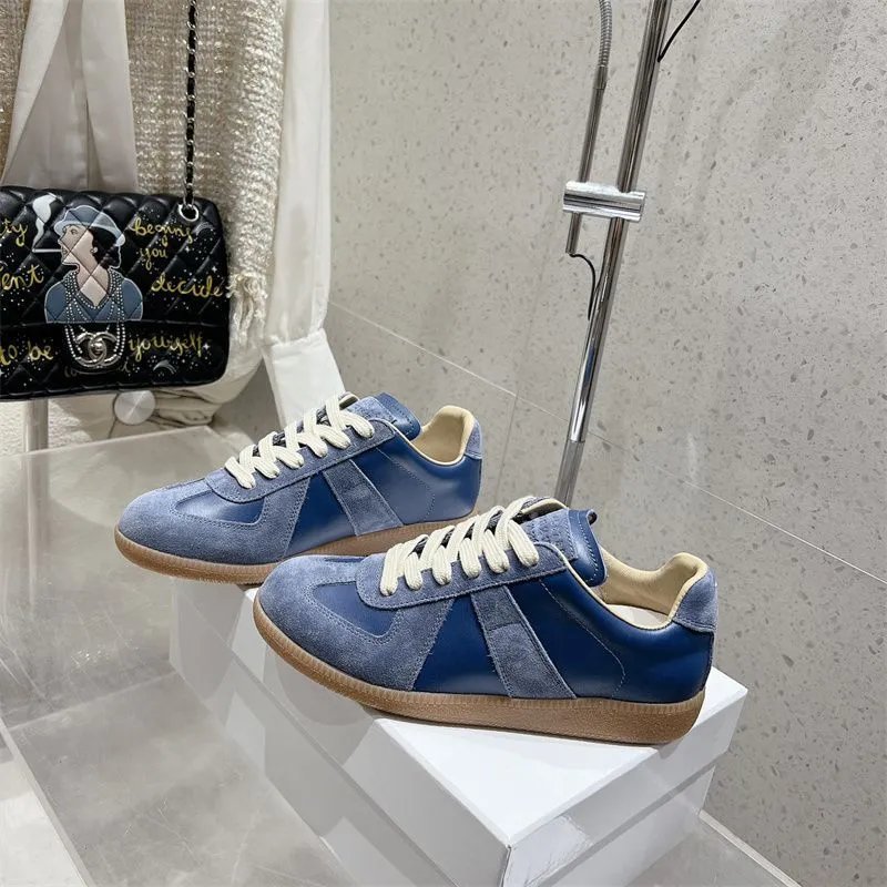 Maison Margiela Replica Sneakers Navy Suede and Leather Sneakers - 24