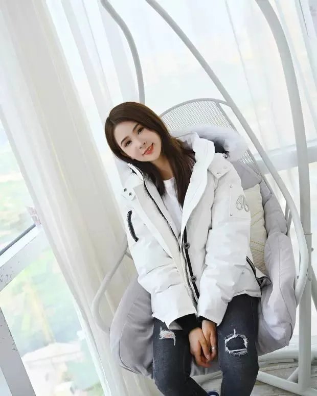 Moose Knuckles Parka Black with White Fur Trim and Pom-Poms Down Jacket - 14