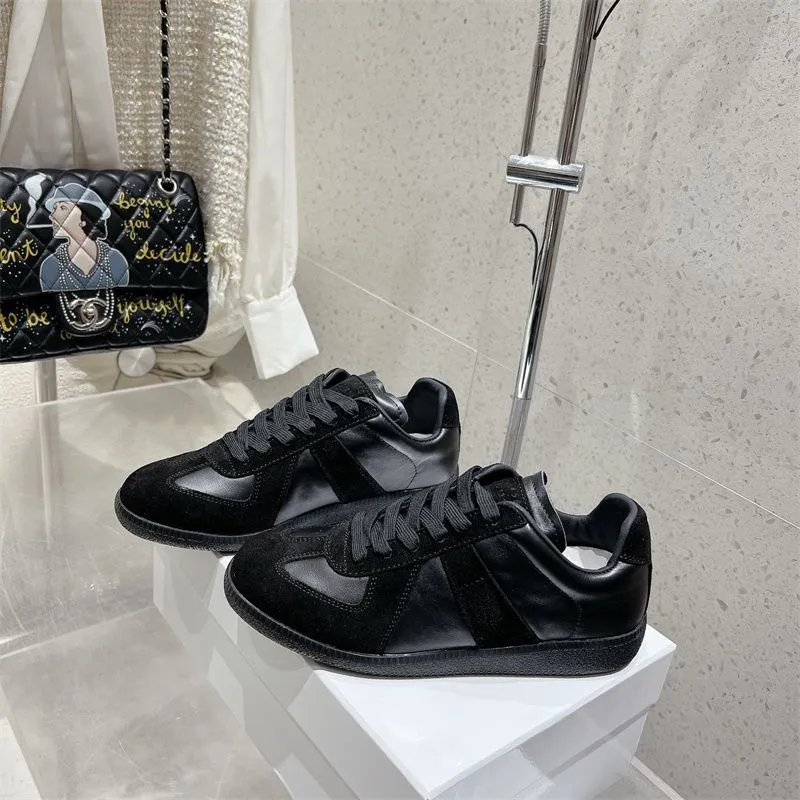 Maison Margiela Replica Sneakers Black Leather-Suede Sneakers