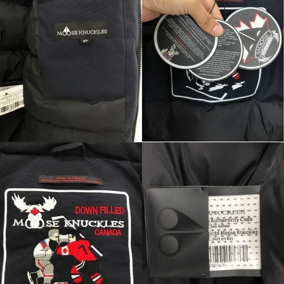 Moose Knuckles Parka Black with White Fur Trim and Pom-Poms Down Jacket - 8