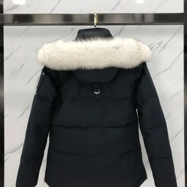 Moose Knuckles Parka Black with White Fur Trim and Pom-Poms Down Jacket - 5