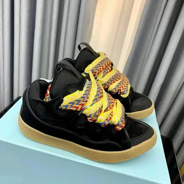 Lanvin Sneakers Curb with oversized herringbone laces product detail image 4