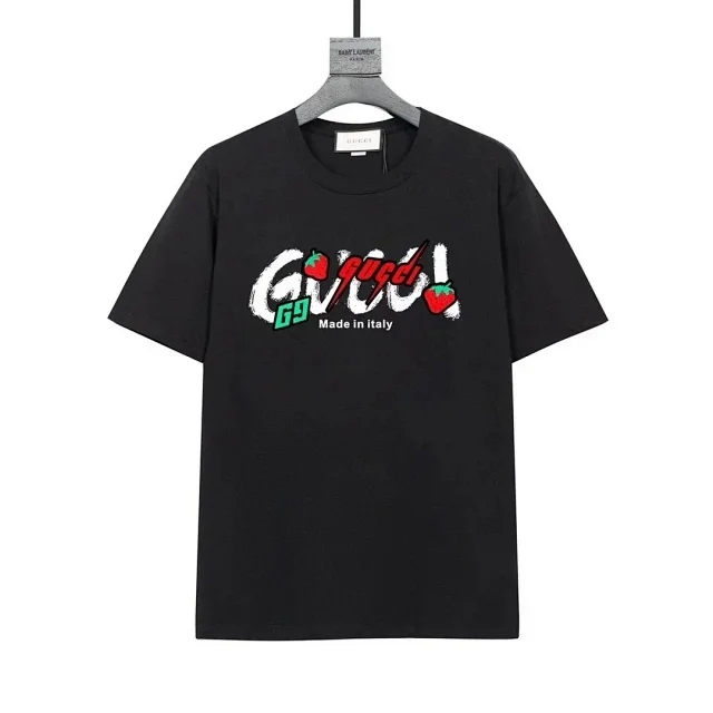 Gucci T-Shirts Short-Sleeve Graphic Logo Print product detail image 8