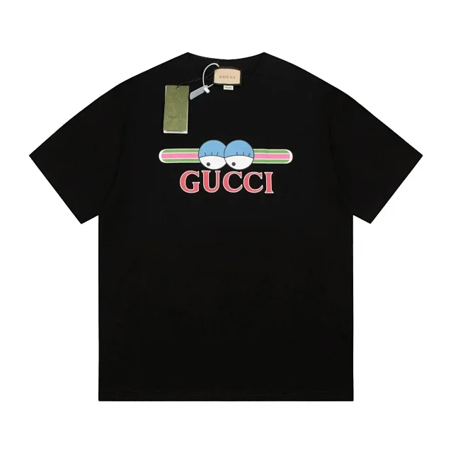 Gucci T-Shirts Short-Sleeve Graphic Logo Print product detail image 6
