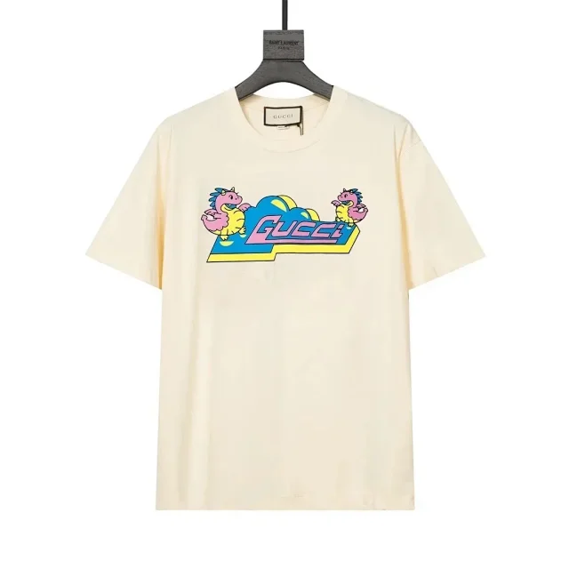 Gucci T-Shirts Short-Sleeve Graphic Logo Print product detail image 10