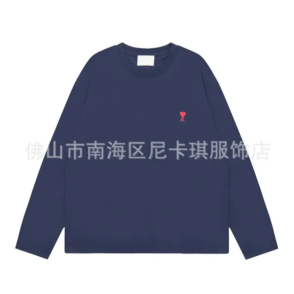 Comme des Garçons Play Heart Logo Navy Long-Sleeve T-Shirt - 1