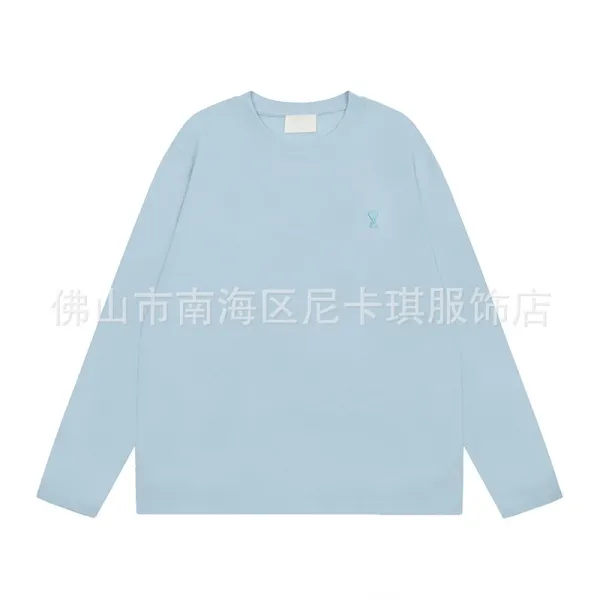 Ami Paris Long-Sleeve T-Shirt Light Blue - 1