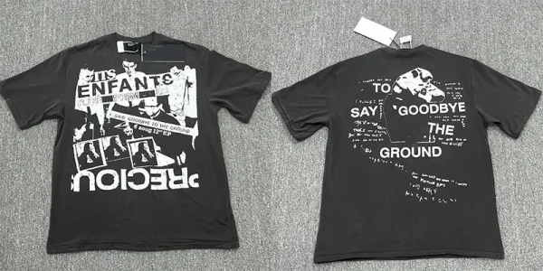 Precious Enfants To Say Goodbye To The Ground Black Graphic T-Shirt - 1