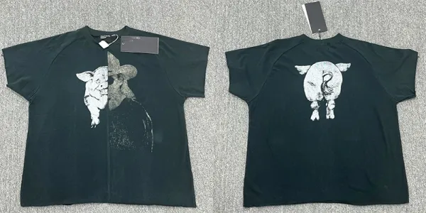 Pig & Snake Graphic Print T-Shirt Black - 1