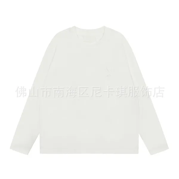 Ami Paris Heart Logo Long-Sleeve T-Shirt White - 1