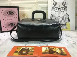 thumbnail for Gucci Cantaloupe Cowhide Backpack Double G Travel Bag 2019 New Big Bag Men's and Women's Backpack Handbag 587866 Size 35X25X16 A-268